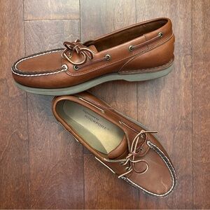 Rockport Men's Classic Brown Leather Boat Shoes, Size 10.5 W